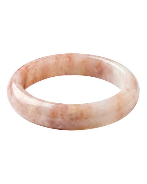 Peach Blossom Pink Jade Stone Bangle