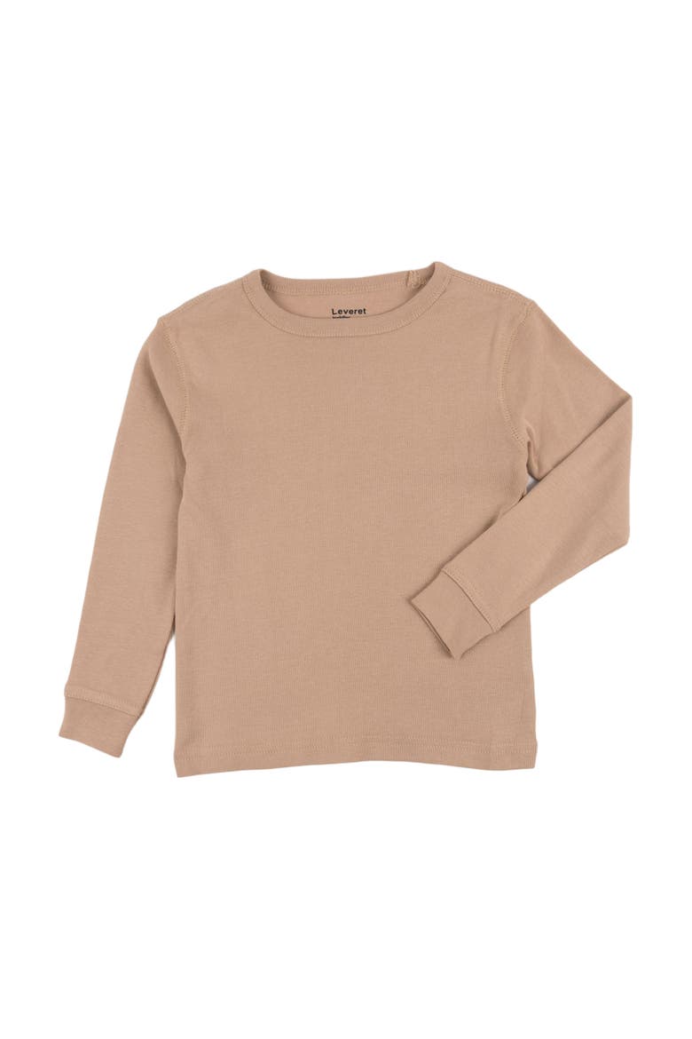 Kids Long Sleeve T-Shirt, 100% Cotton, Solid Colors, Alternate, color, BEIGE