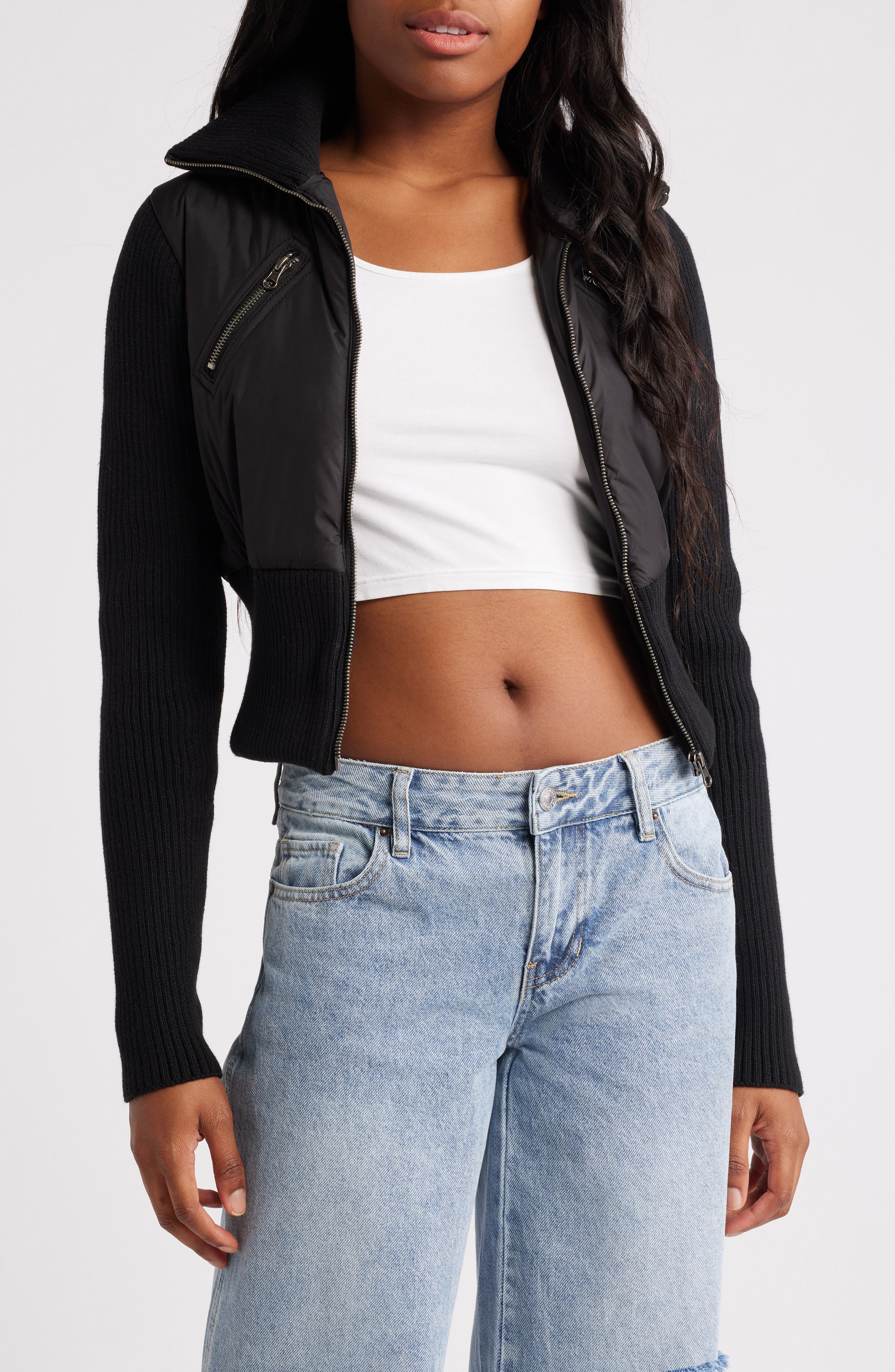 BDG Urban Outfitters Shrunken Mixed Media Jacket