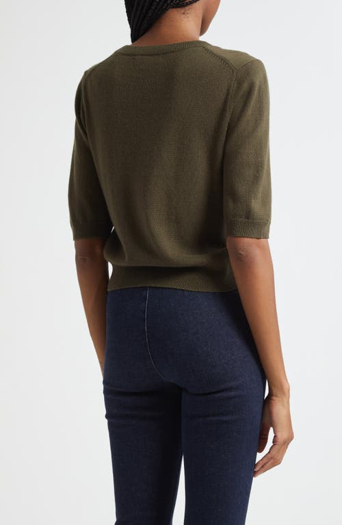 Veronica Beard Shana Short Sleeve Cashmere Sweater In Black