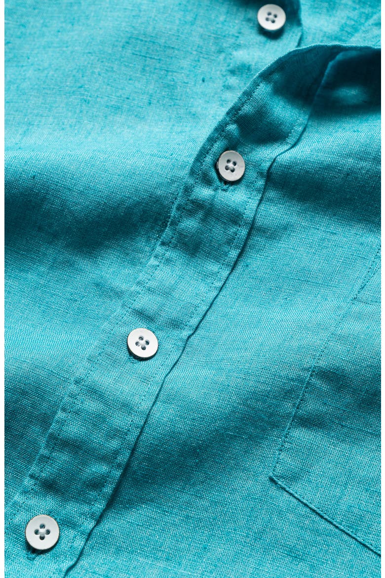 Seaford Linen Button-Up Shirt, Alternate, color, TEAL