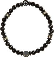 Caputo & Co. Men's Evil Eye Beaded Stretch Bracelet