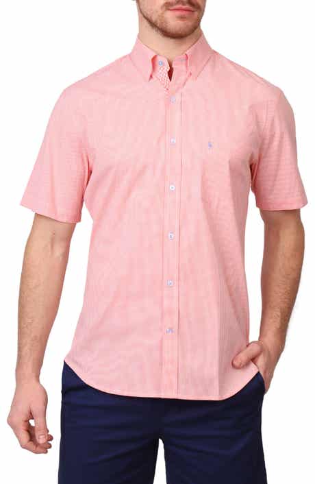TailorByrd Micro Gingham Short Sleeve Button-Up Shirt