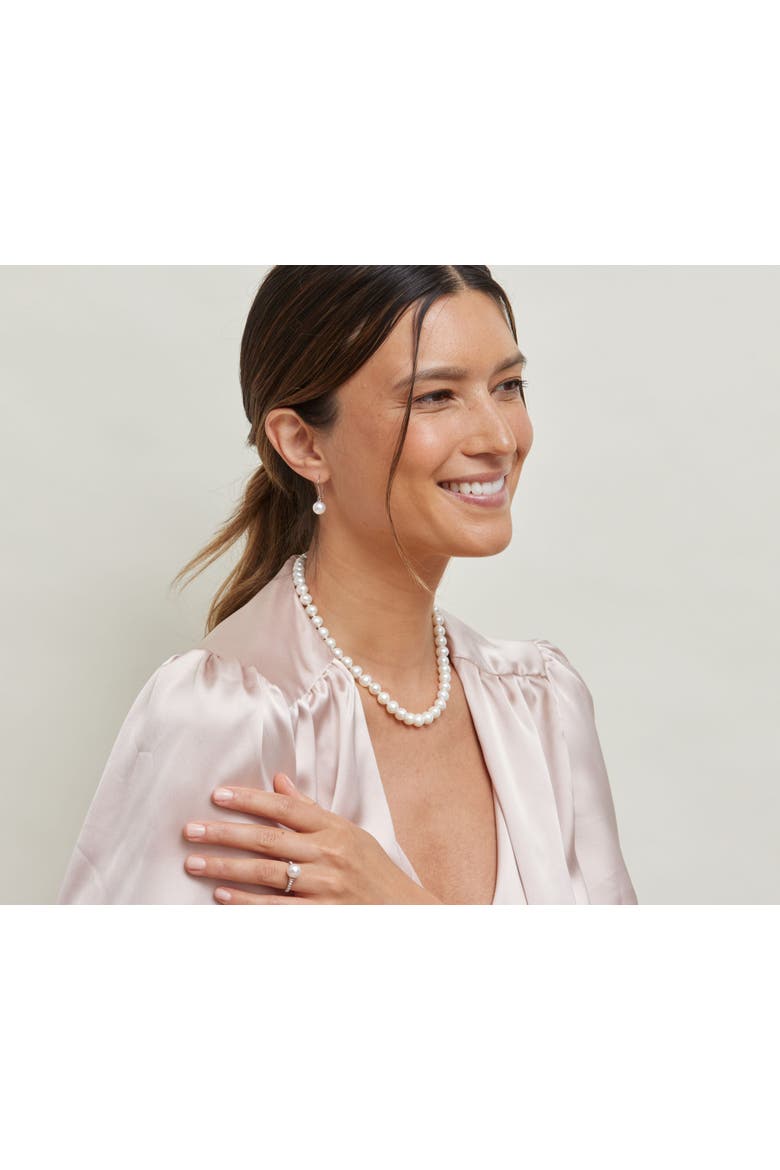 Freshwater Pearl Linda Dangling Earrings, Alternate, color, White Gold