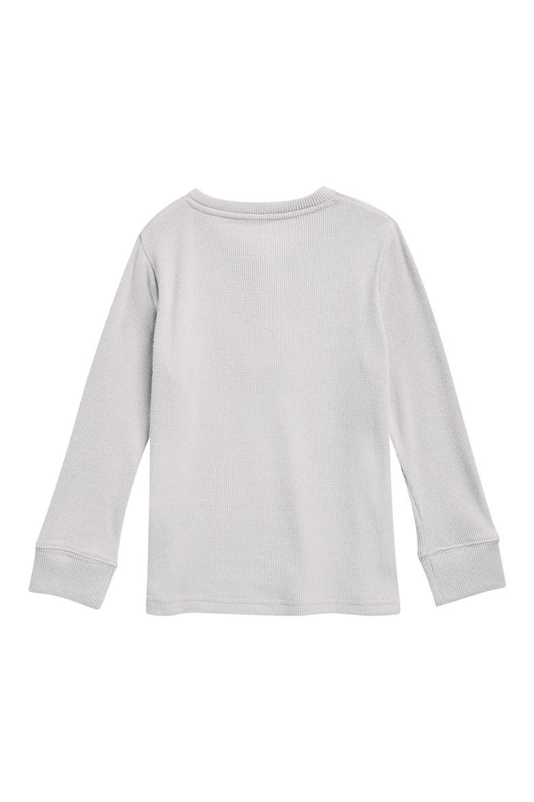 Kids' Long Sleeve Waffle Knit Henley Top, Alternate, color, LIGHT GREY HEATHER