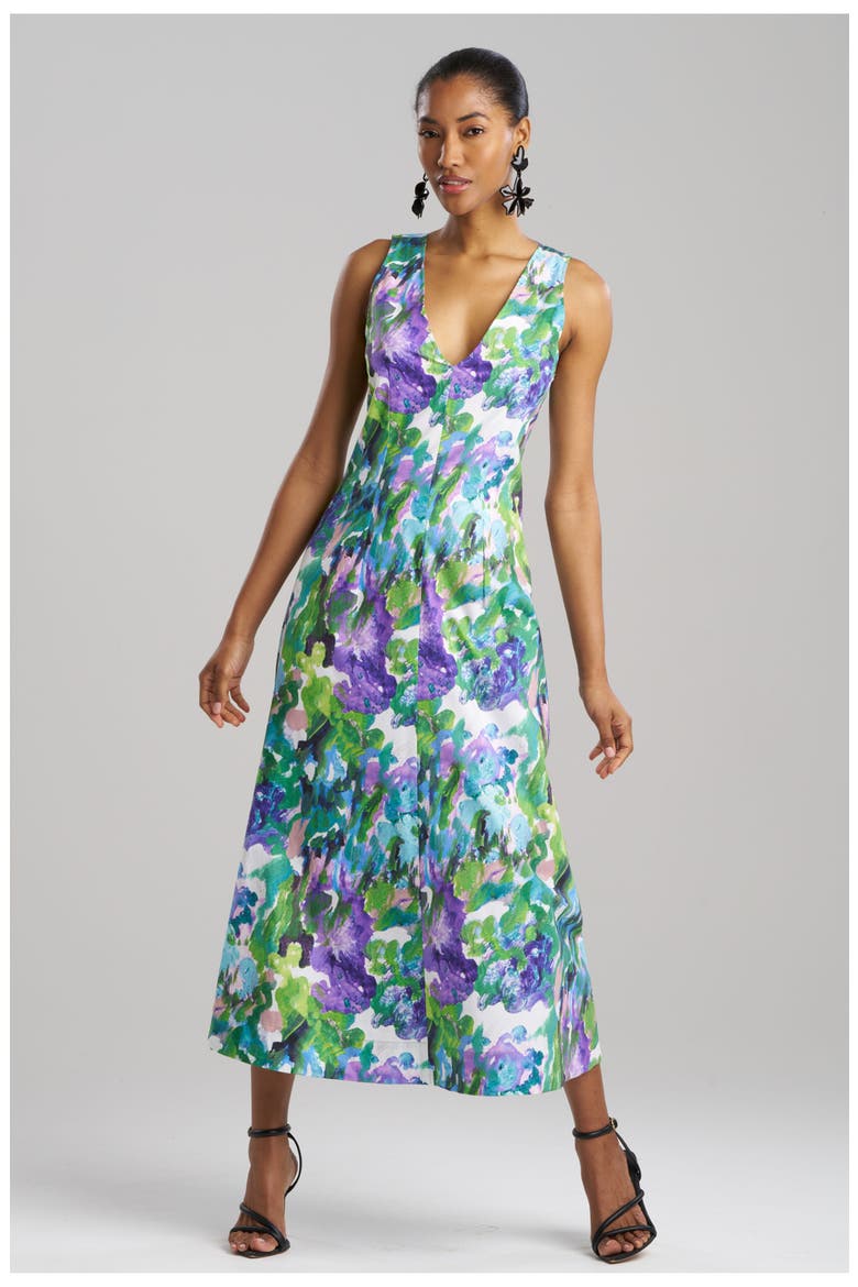 AYAME V- neck Maxi Dress, Main, color, MULTI
