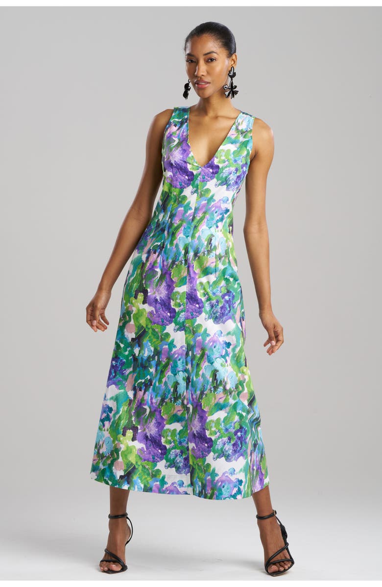 Natori AYAME V- neck Maxi Dress, Main, color, Multi