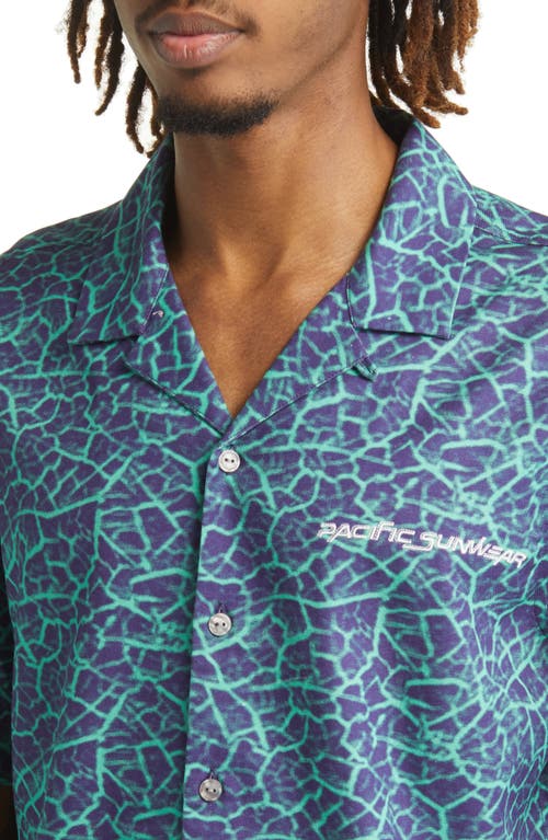 PACSUN PACSUN EARTHQUAKE SHORT SLEEVE BUTTON-UP CAMP SHIRT 