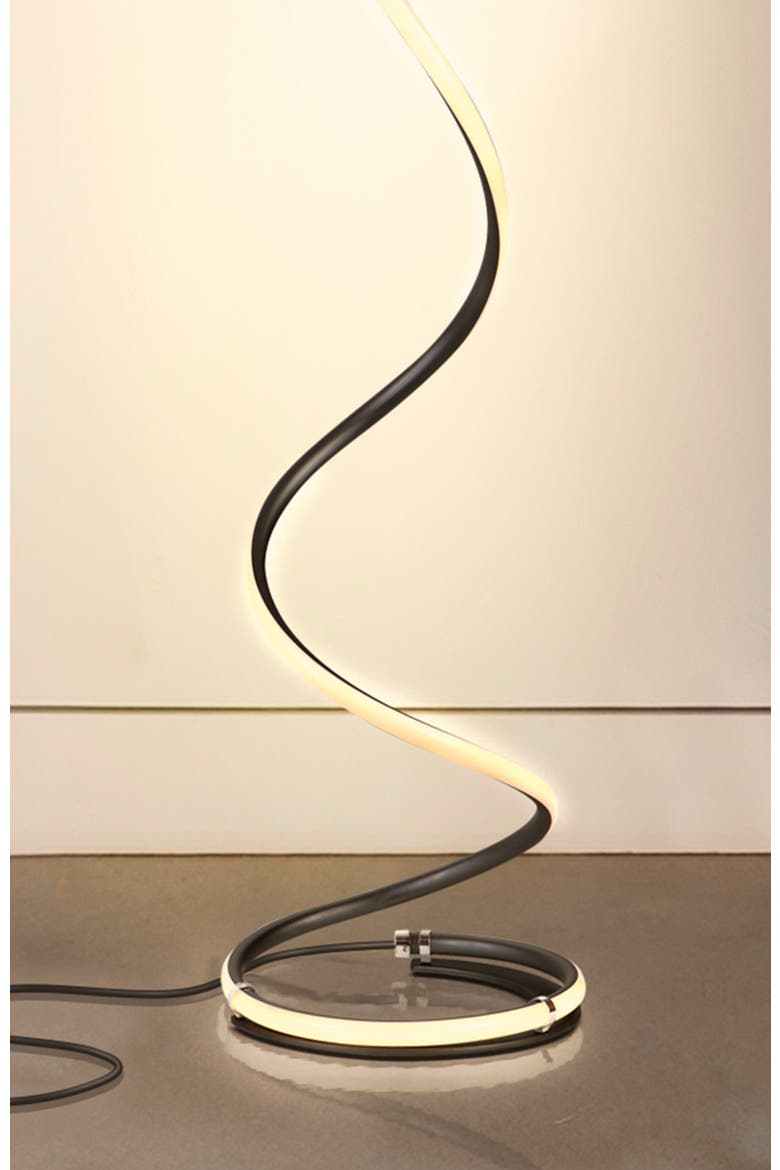 Allure 38" Spiral LED Floor Lamp with Built-In 3-Way Dimmer Function, Alternate, color, Classic Black