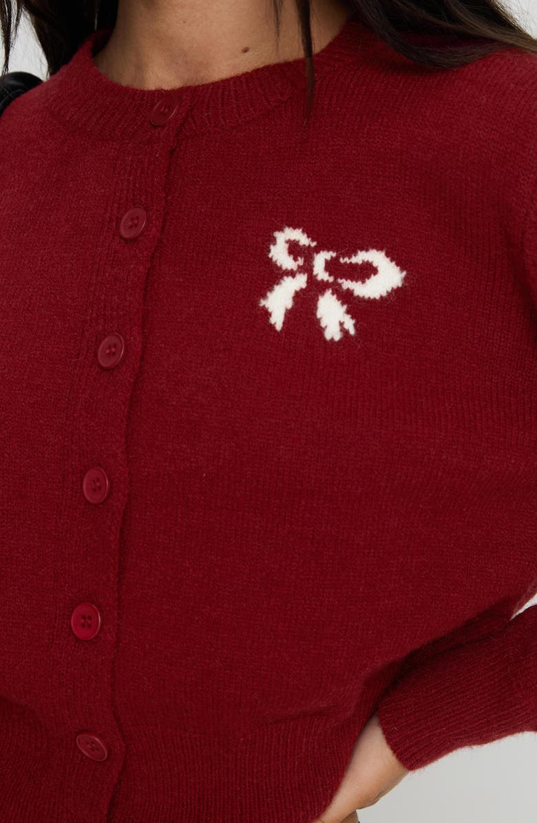 Princess Polly With a Bow Cardigan, Alternate, color, Red