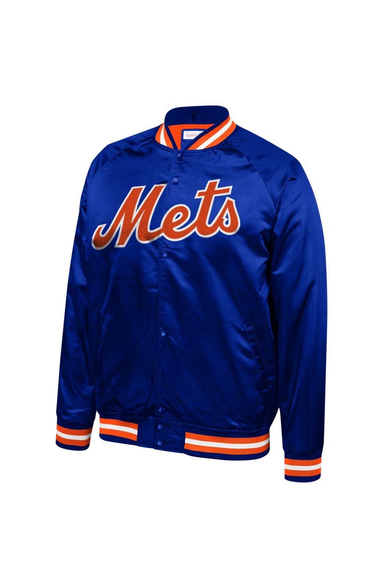 Mitchell & Ness Men's Mitchell & Ness Royal New York Mets Lightweight Satin Full-Snap Jacket, Alternate, color,