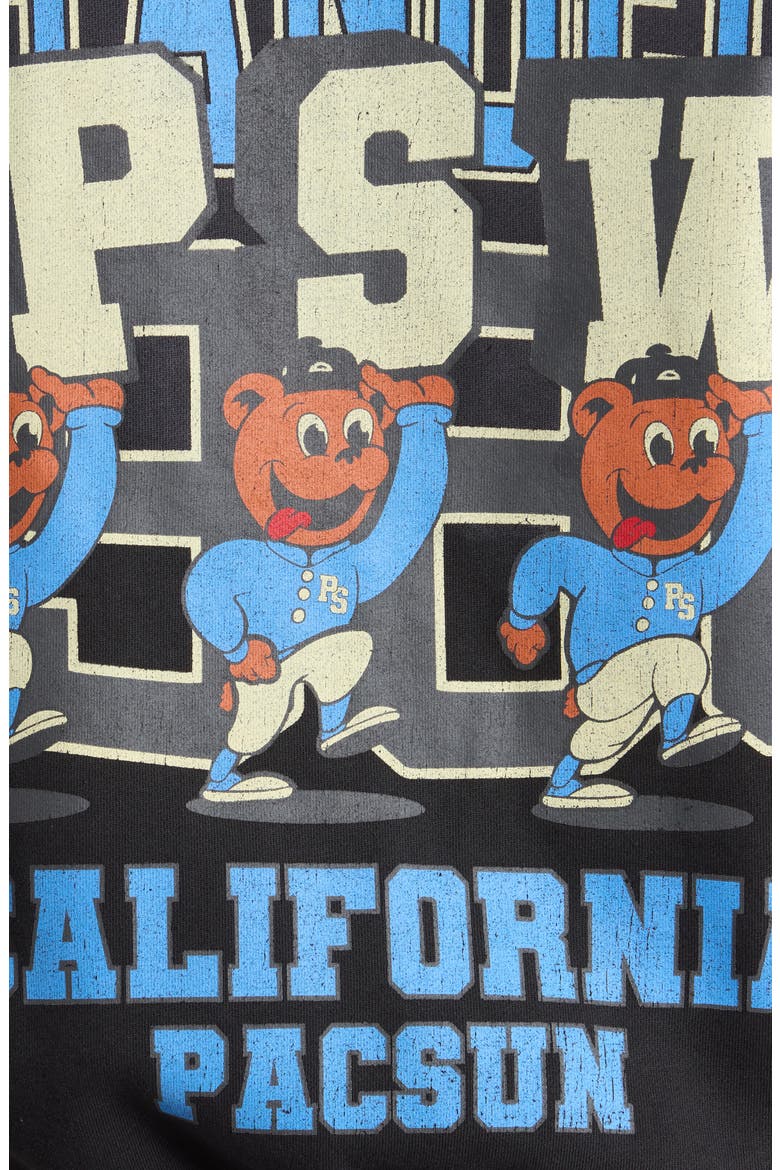 Varsity Bear Front Zip Cotton Hoodie, Alternate, color, WASHED BLACK