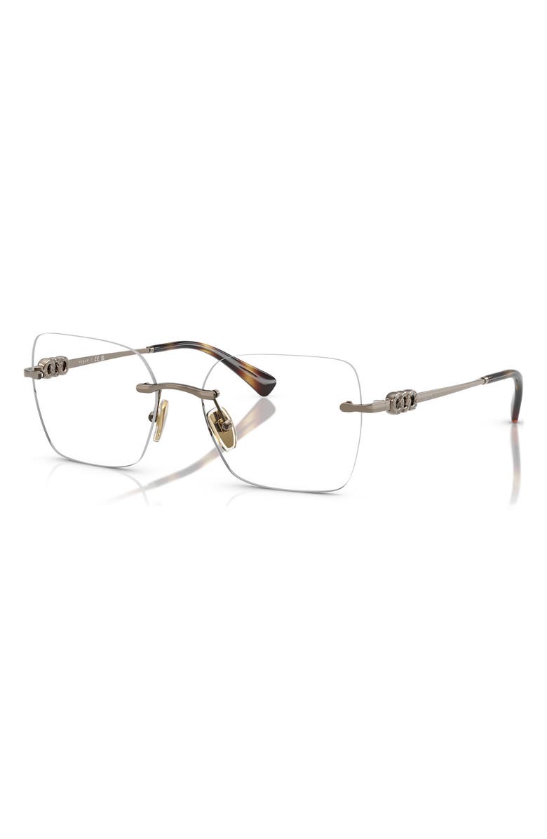 VOGUE 53mm Square Optical Glasses, Alternate, color, Lite Brown