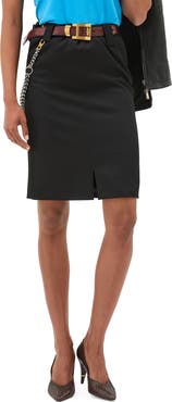 Versace Heavyweight Wool Grain de Poude Pencil Skirt