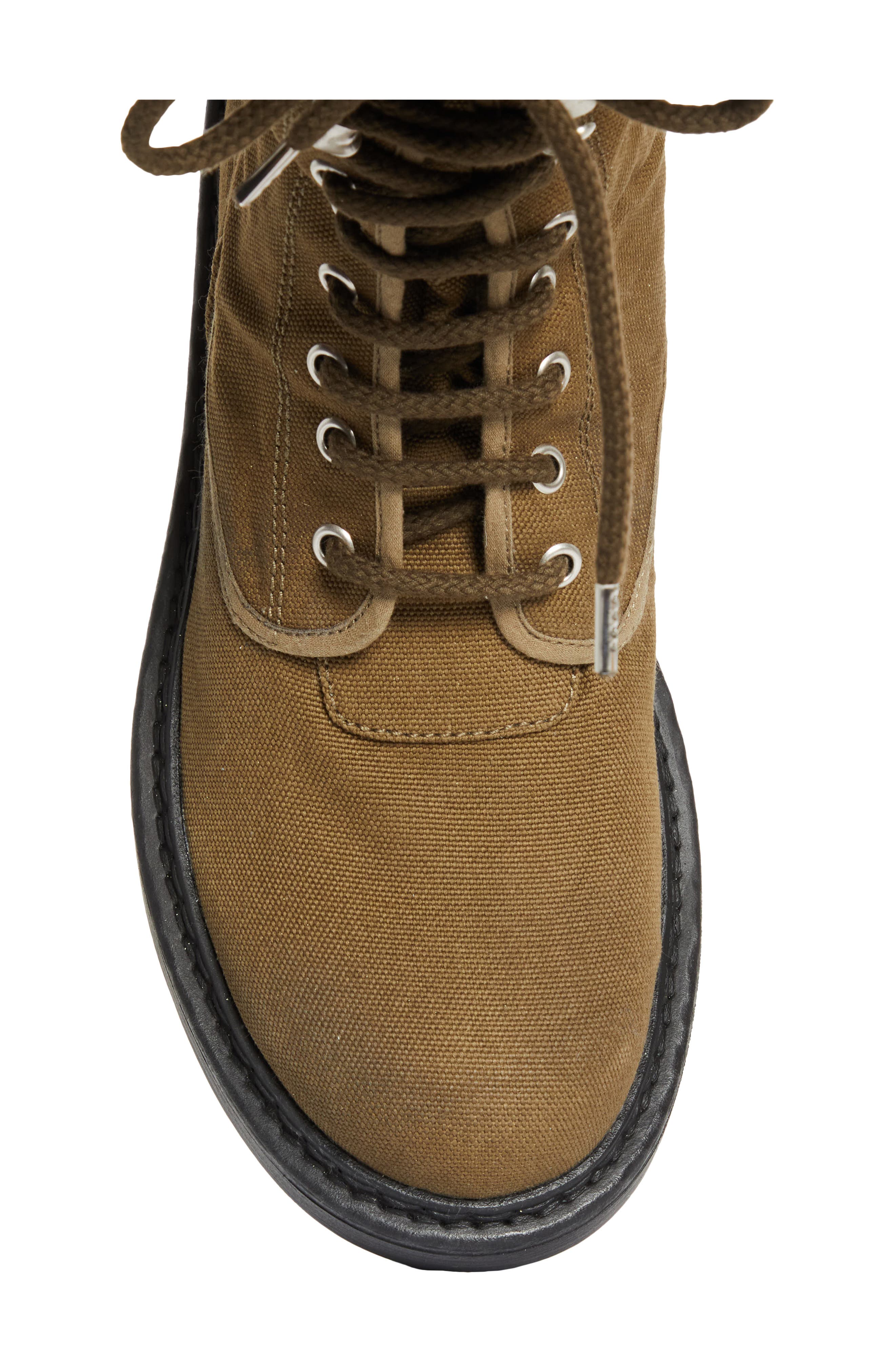 Prada Canvas Combat Boot, Alternate, color, Militare