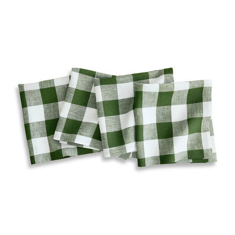Linen Dinner Napkins - Buffalo Check, 20" x 20"