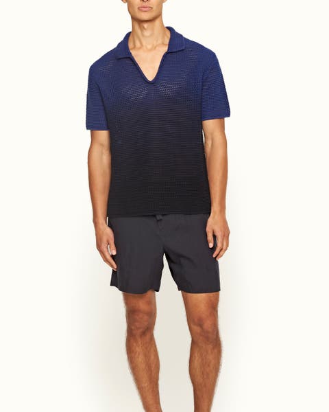 Batten Crochet Gradient Dye Polo Shirt