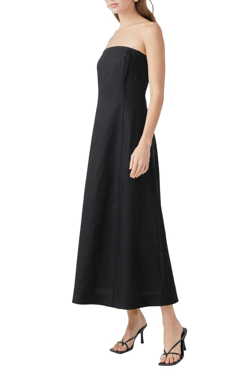 Endless Rose Strapless Linen Dress, Alternate, color, 