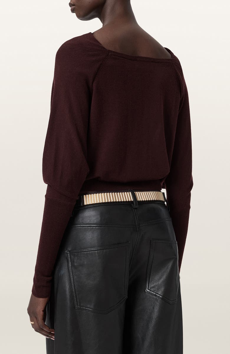 AllSaints Ridley Dolman Sleeve Crop Sweater, Alternate, color, Port Red