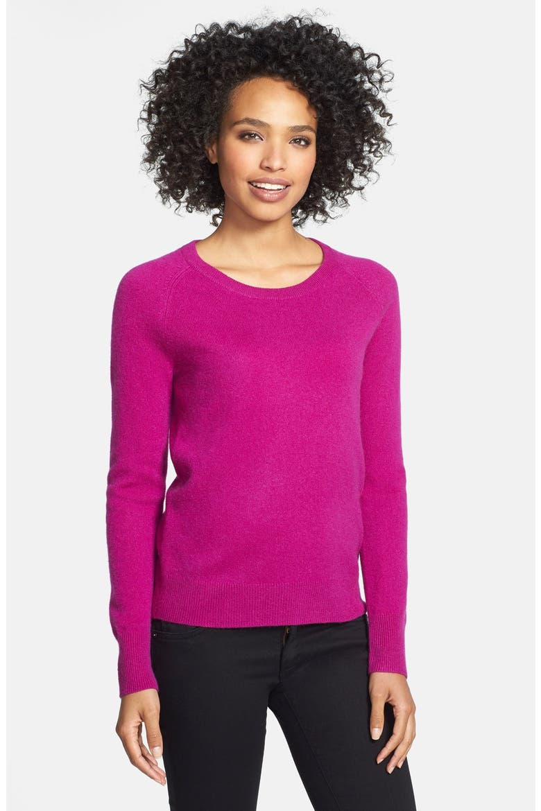 Crewneck Cashmere Sweater, Main, color, PURPLE VINTNER