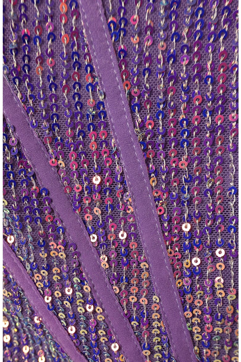 Avril Sequin Strapless Corset Cocktail Minidress, Alternate, color, PURPLE