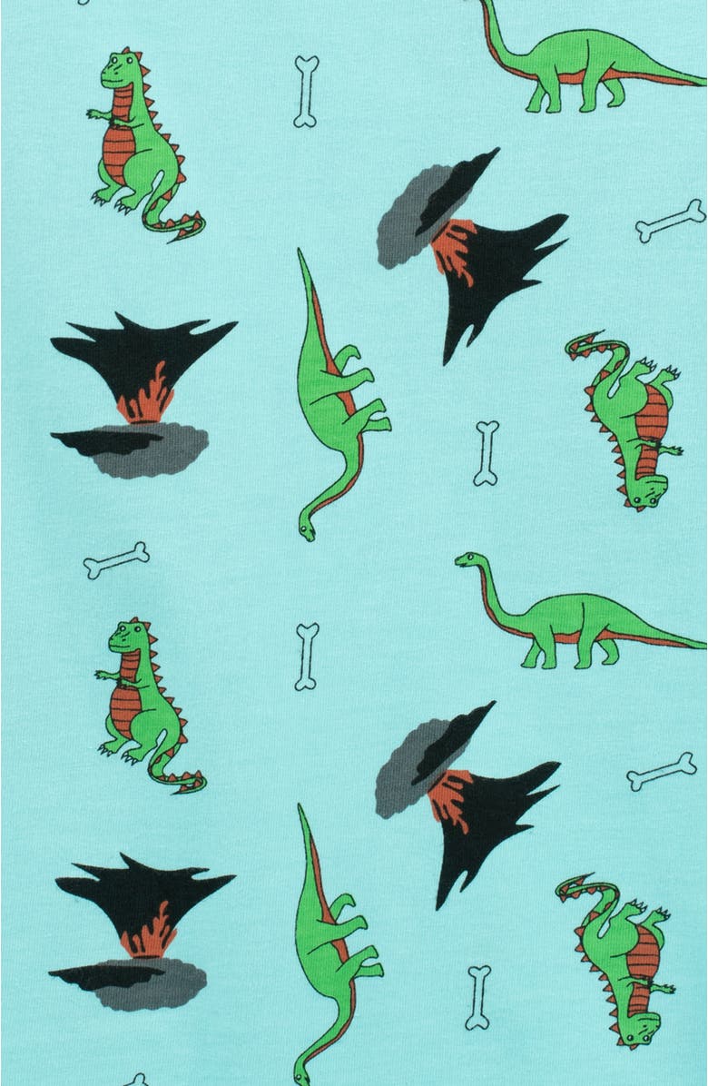 Leveret Footed Printed Cotton Matching Family Pajamas, Coordinated Prints, Alternate, color, Blue Dinosaur