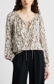 Nordstrom Gathered Tie Neck Top