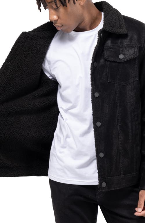 X-ray Xray Faux Shearling Lined Trucker Jacket In Black