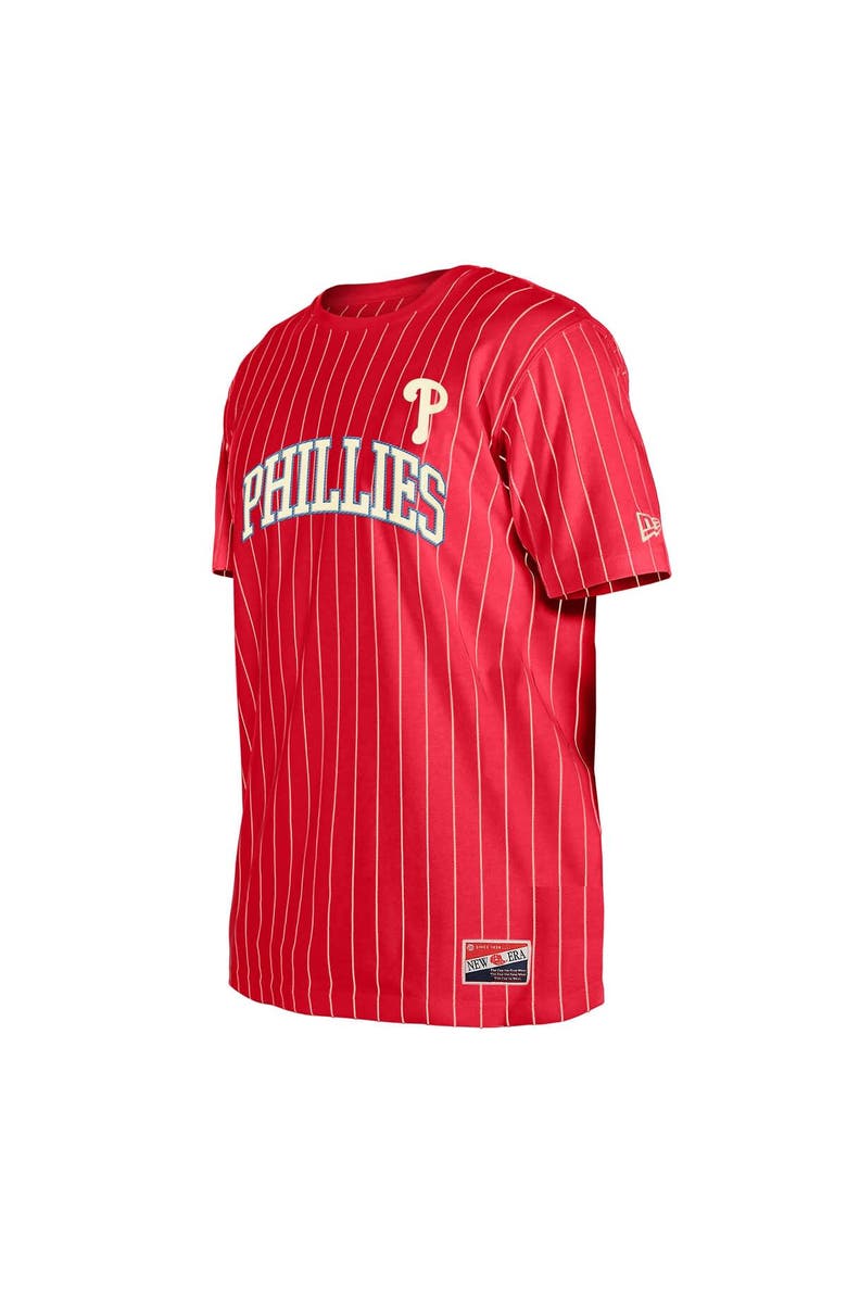 New Era Men's New Era Red Philadelphia Phillies Throwback Pinstripe T-Shirt, Alternate, color, Red