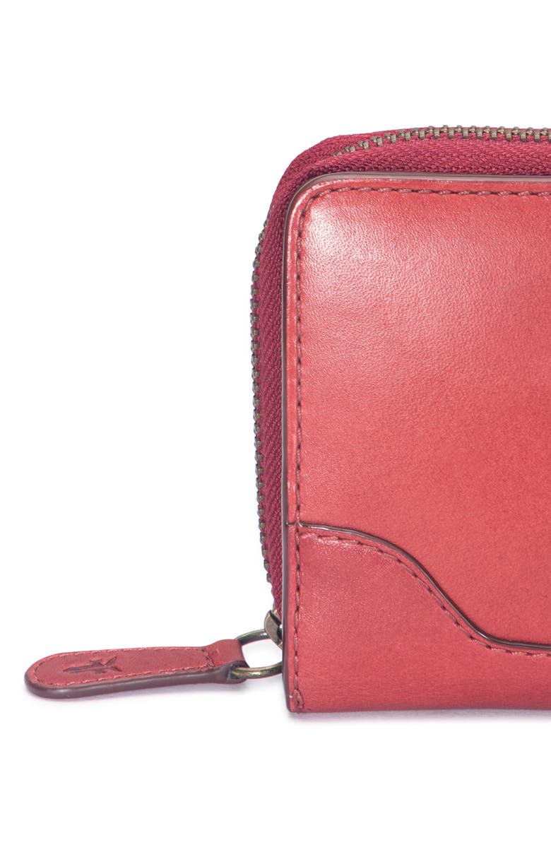 Frye Melissa Zip Around Leather Wallet, Alternate, color, Burgundy