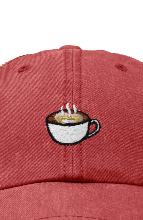 Dalix Cappuccino Embroidered Casual Cap In Washed Red