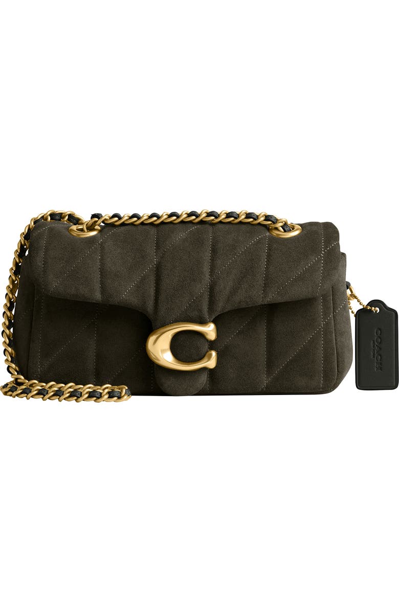 COACH Tabby 20 Quilted Suede Convertible Shoulder Bag, Main, color, B4/ Olive