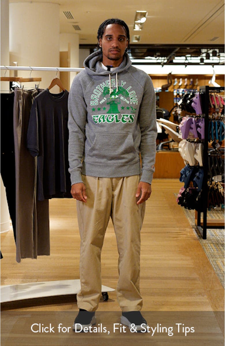 Unisex Homage Gray Philadelphia Eagles Hyperlocal Raglan Pullover Hoodie, sales video thumbnail