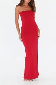 Tiger Mist Daniela Cutout Back Strapless Maxi Dress