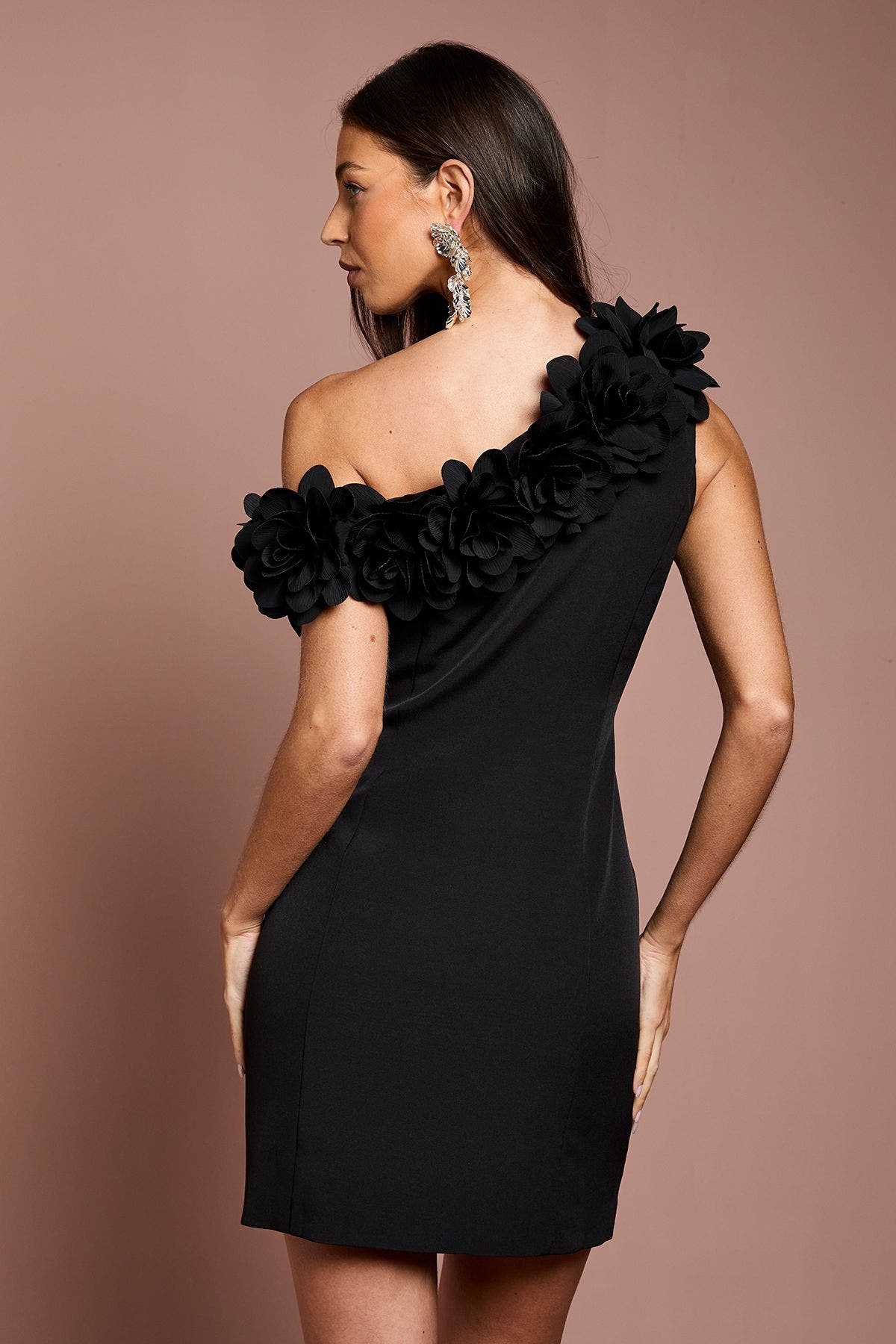 3d Floral One Shoulder Mini Dress - image 2