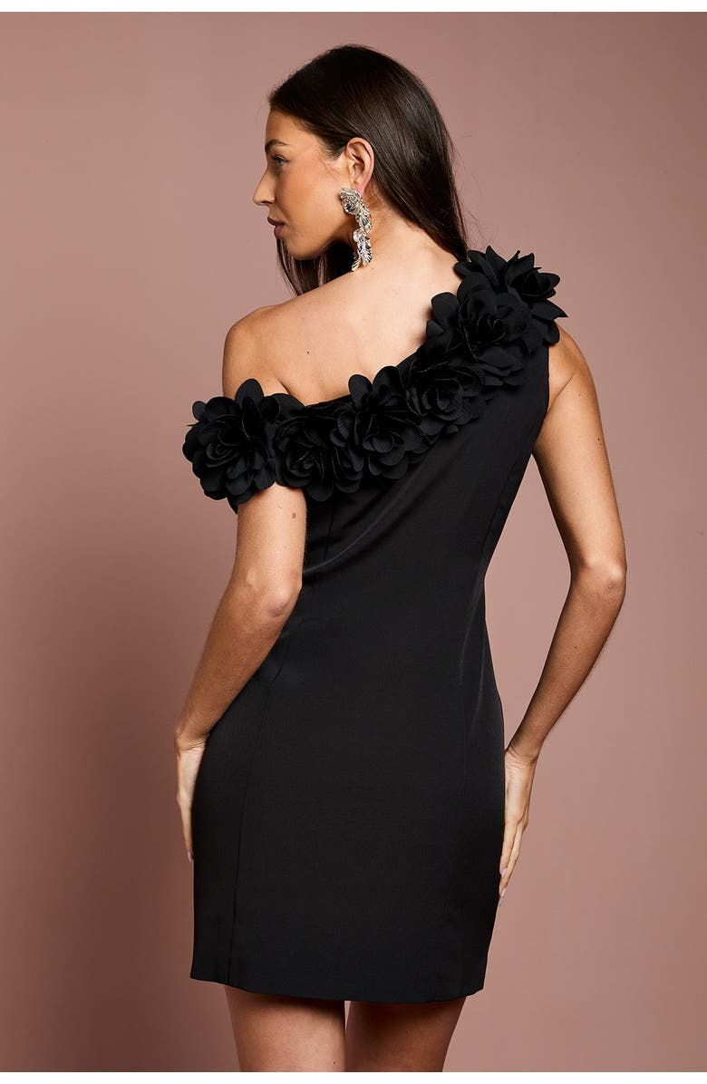 Coast 3d Floral One Shoulder Mini Dress, Alternate, color, Black