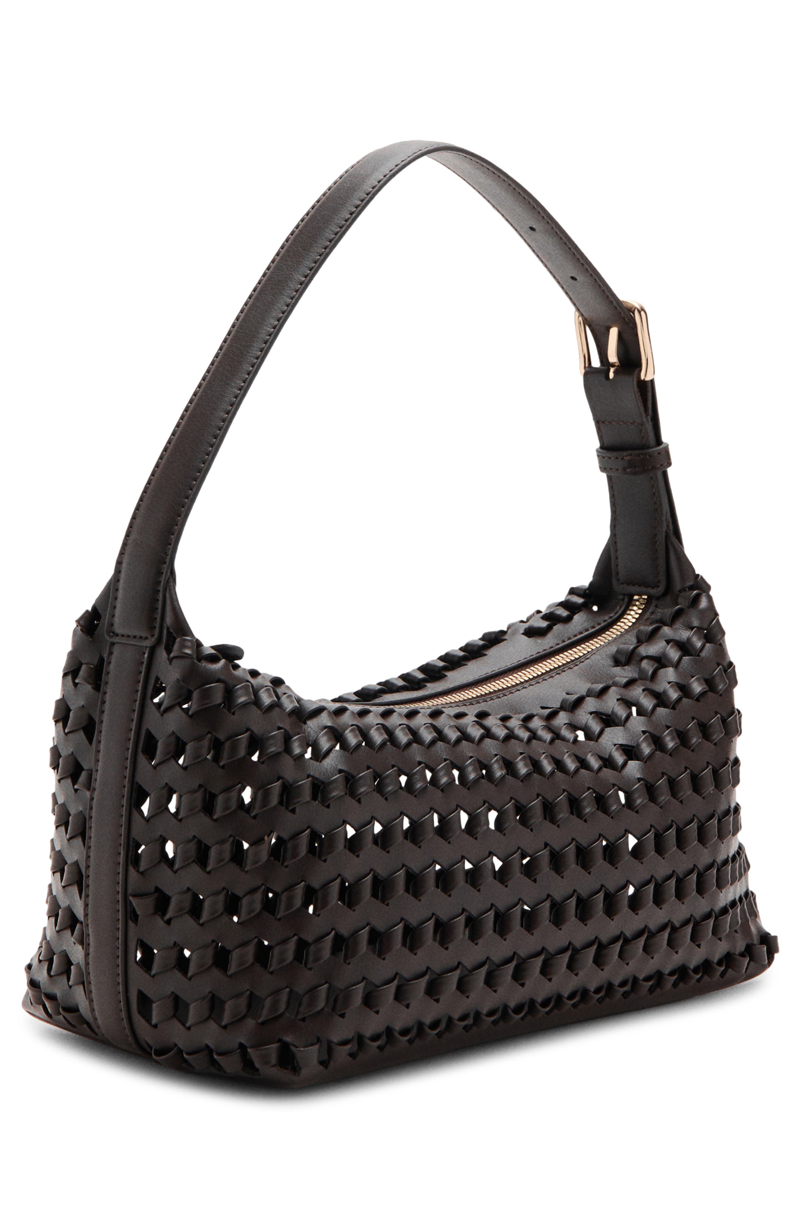 MANGO Braided Faux Leather Shoulder Bag, Alternate, color, 