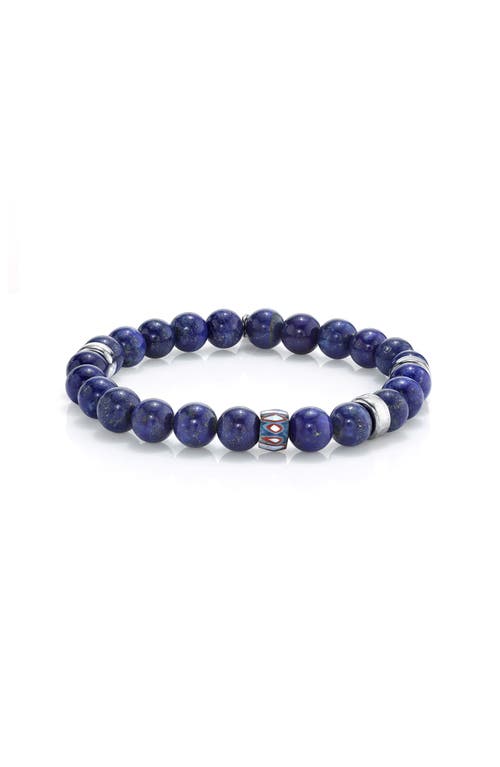 Mr Lowe By Sheryl Lowe Mr Lowe Lapis Bead Bracelet With African Bead Accent