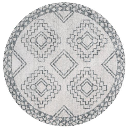 Jonathan Y Amir Moroccan Beni Souk Round Area Rug In Cream/gray