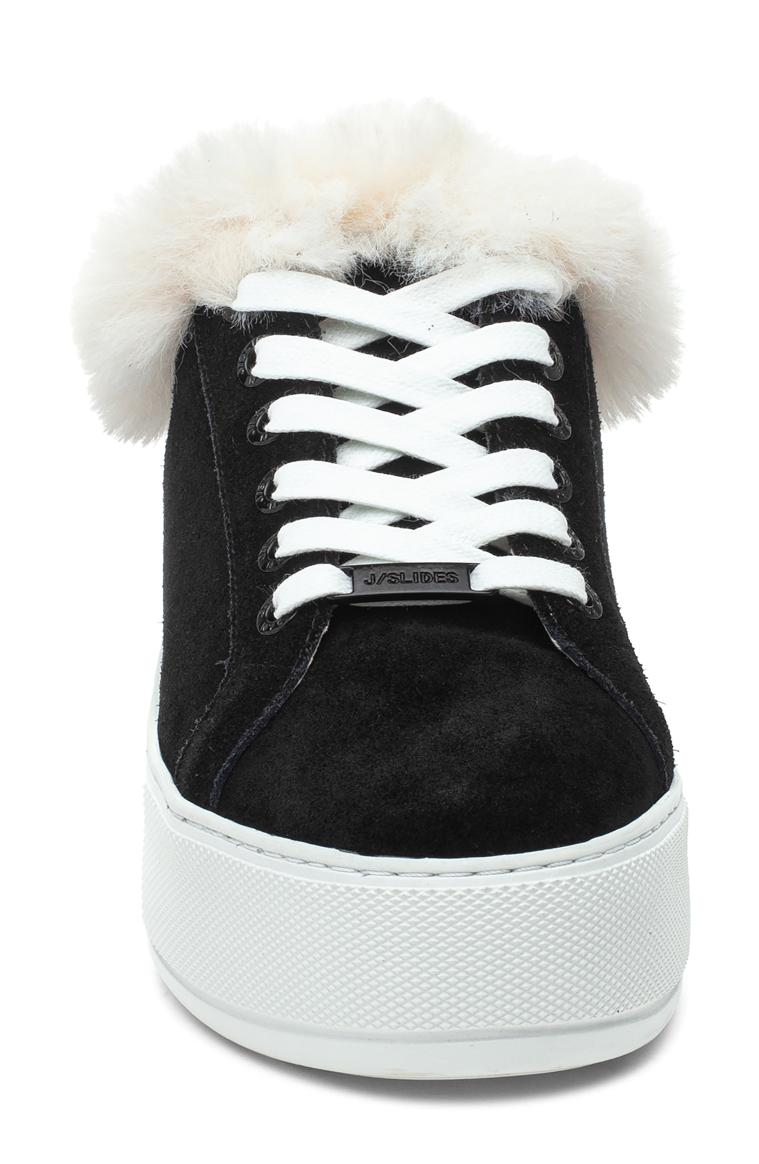 JSlides Mellia Faux Fur Sneaker, Alternate, color, 