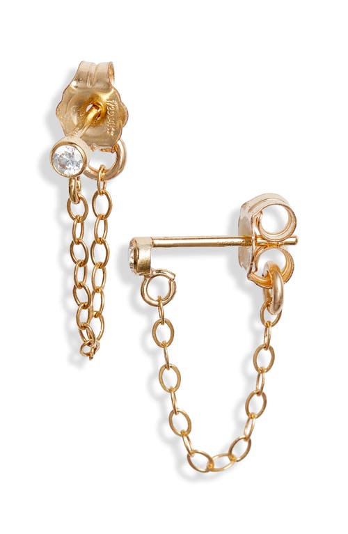 Set & Stones Jetty Front/Back Earrings in Gold 