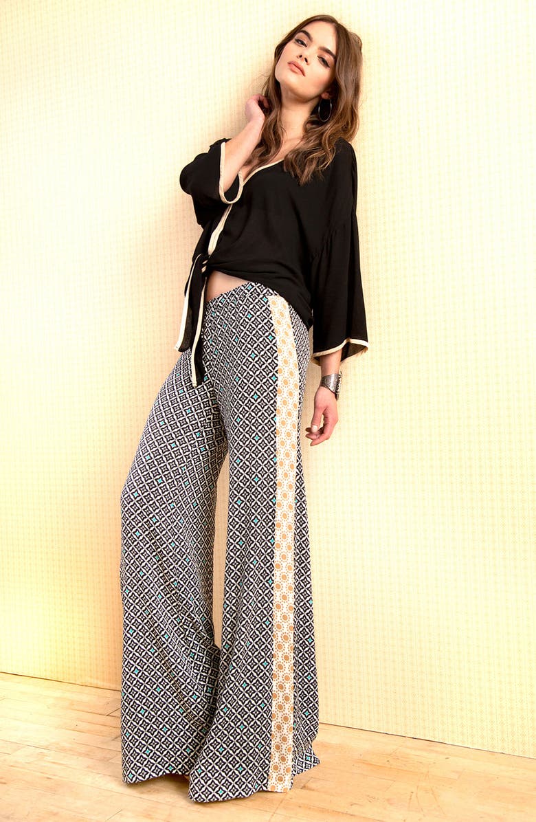 Ella Moss 'Sun Tile' Mix Print Palazzo Pants, Alternate, color, 