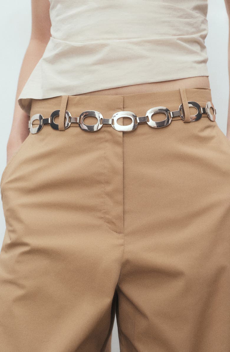 MANGO Stretch Cotton Wide Leg Pants, Alternate, color, Medium Brown