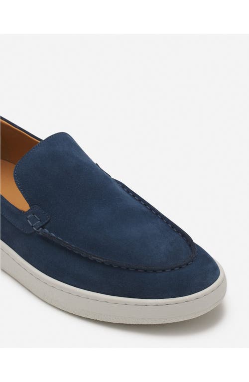 Lanvin Slip-on Suede Sneakers With Contrasting Rubber Sole In Blue