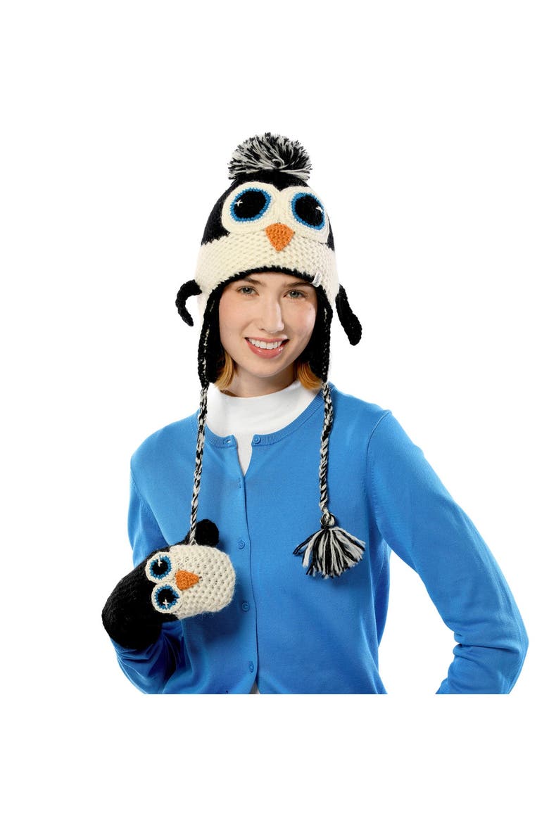 Crochet Penguin Hat, Alternate, color, White