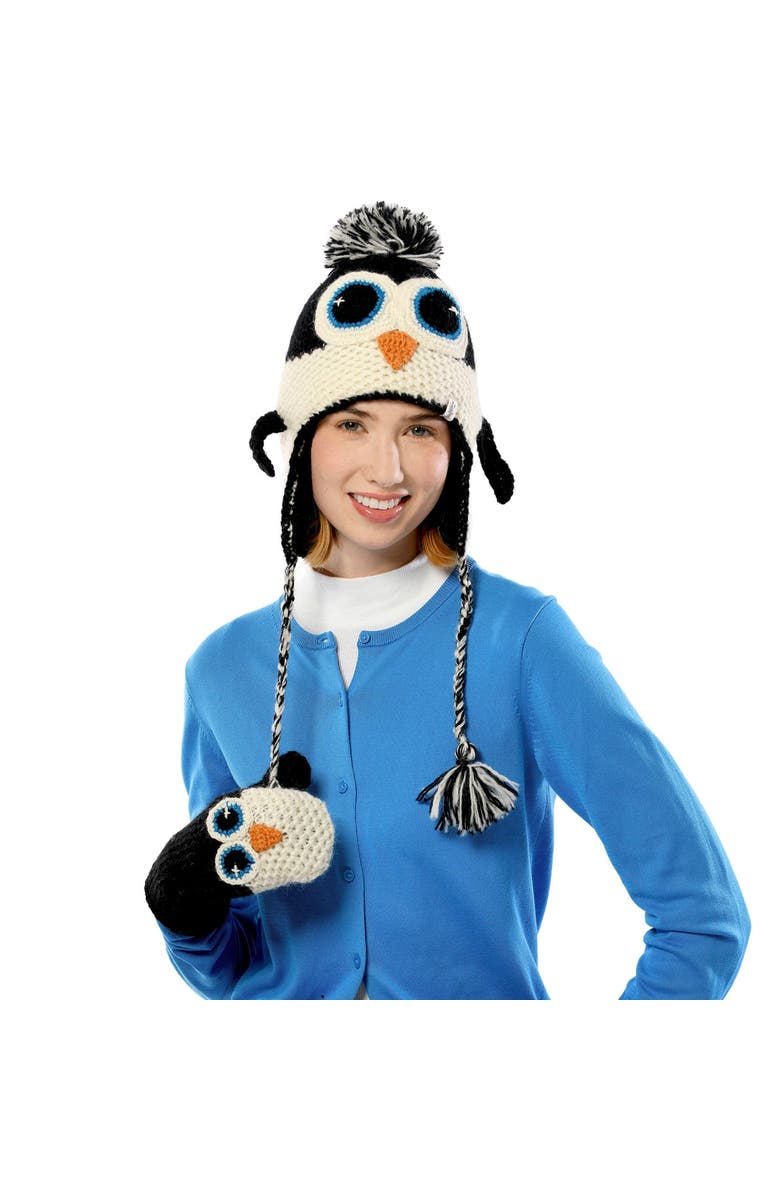 Nirvanna Designs Crochet Penguin Hat, Alternate, color, White