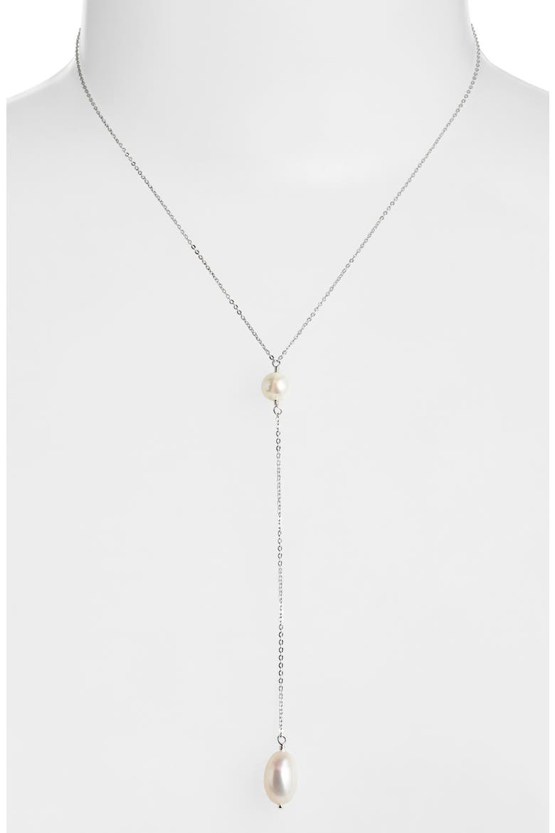 Penny Freshwater Pearl Y-Necklace, Alternate, color, PEARL/ SILVER