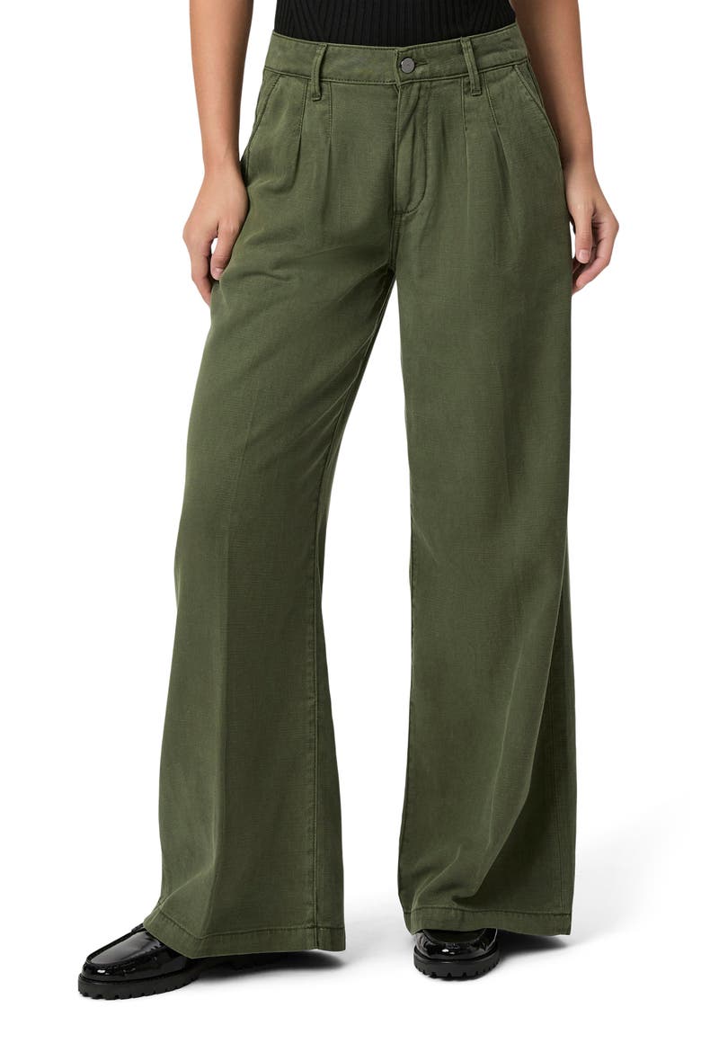 Aurora Pleated Wide Leg Pants, Main, color, VFRSTRGRN