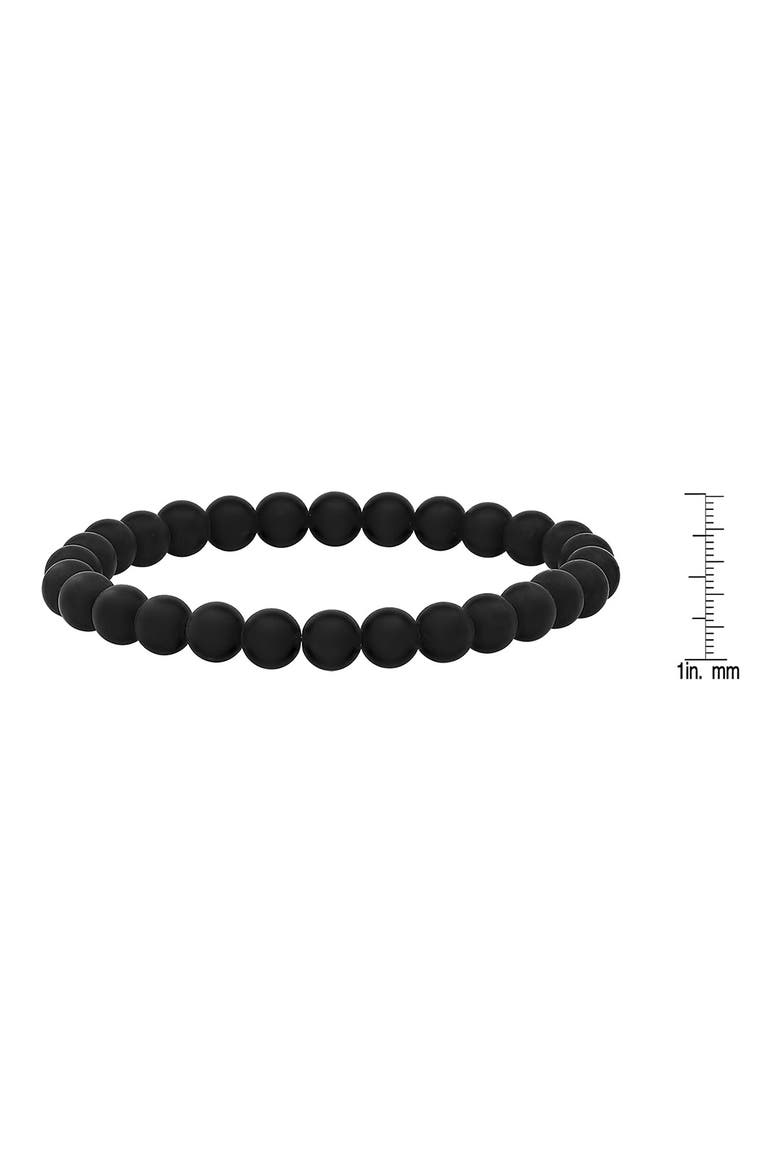 Men's Black Lava Stone Beaded Stretch Bracelet, Alternate, color, BLACK