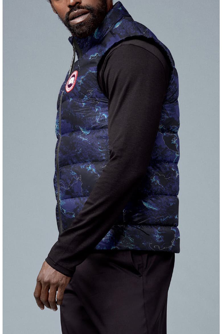 Crofton Water Resistant Packable Quilted 750-Fill-Power Down Vest, Alternate, color, COASTLINES-ABLU